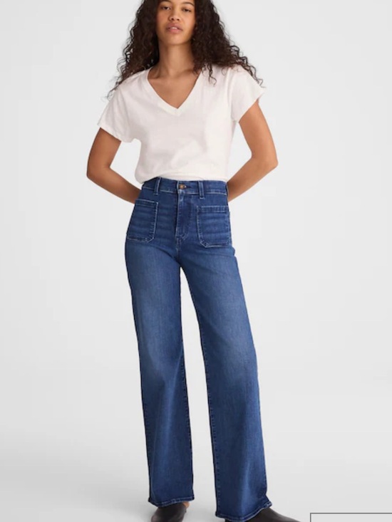 Madewell Denim - Madewell The Emmy Wide Leg High-Rise Denim in Medium Blue